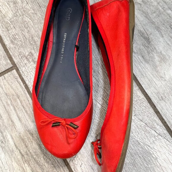 Gap Ballet Flats in Bright Red Women's size 10 - Picture 4 of 6